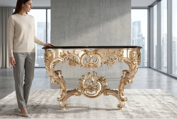 Mesa consola de roseta en estilo clásico