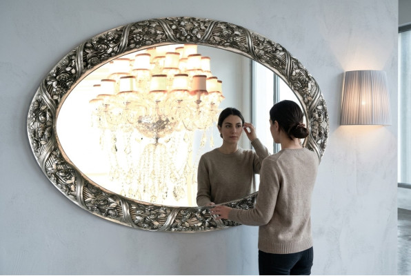 Espejo de diseño Espejo de pared 140x90 cm Barroco Rococó Mobiliario italiano