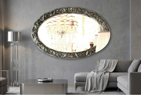 Espejo de diseño Espejo de pared 140x90 cm Barroco Rococó Mobiliario italiano