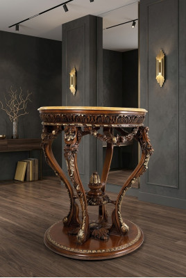 Muebles de mesa de comedor de estilo antiguo de madera maciza italiano Mesa de comedor de madera.