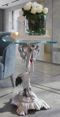 Mesa de centro de lujo de madera Muebles Mesas clásicas Mesa barroca rococó Mesa auxiliar