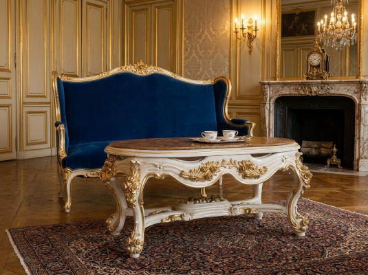 Mesas Mesa de café Café Sala de estar Mesa Muebles italianos Barroco Rococó Nuevo