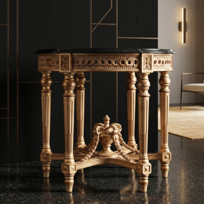 Mesa de centro mesa de sala de estar mesa de madera royal auxiliar mobiliario barroco mesa auxiliar