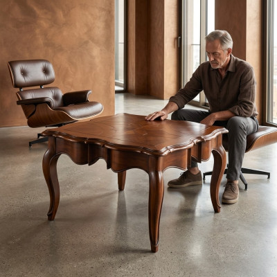 Barroco Rococó Mesa auxiliar Mesa Mesa Muebles de madera maciza Mesas Italia Nuevo