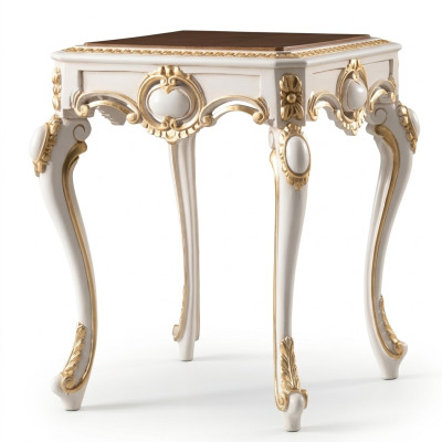 Mesa auxiliar de mesa barroca de madera. Muebles italianos Mesitas auxiliares rococó.