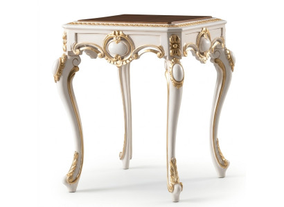 Mesa auxiliar de mesa barroca de madera. Muebles italianos Mesitas auxiliares rococó.