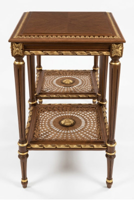 Mesa de centro Mesa auxiliar Barroco Rococó Mesa Muebles de madera Real Mesas Italia Nueva