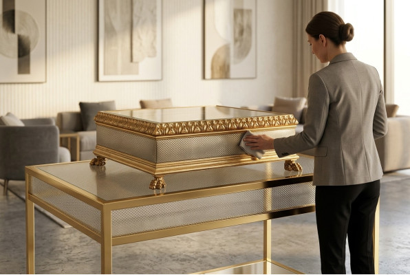 Mesa de centro de lujo de vidrio, muebles de madera maciza, mesas de salón, mesas de centro, Italia.