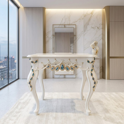 Consola barroca mesa auxiliar de cristal mesa de muebles italianos mesas de sala de estar nuevas.
