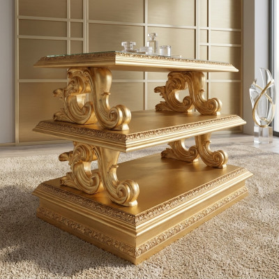 Mesa auxiliar de madera maciza estilo barroco rococó mesa auxiliar muebles clásicos