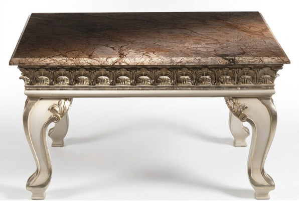 Mesa de centro de lujo de madera Mesa auxiliar Muebles clásicos Barroco Mesa rococó.