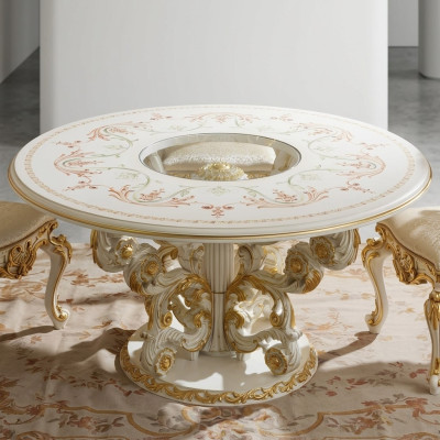Mesa de comedor Diseño Muebles Decoración Mesas Madera maciza Mesa Nuevo Lujo Italiano