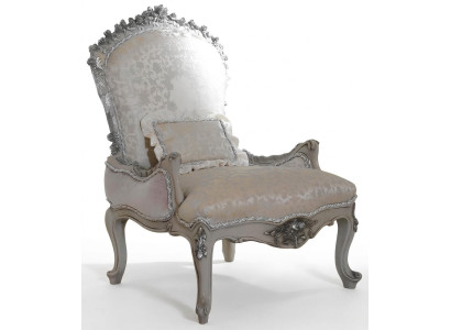 Sillón de lujo tapizado trono barroco rococó madera auténtica muebles italianos asiento individual