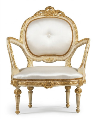 Silla de comedor Sillón Tapizada Muebles Clásicos Italianos Decoración Trono Nuevo
