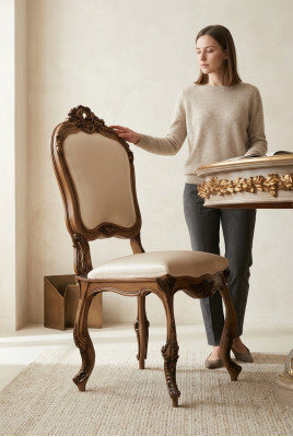 Silla de comedor Muebles Barroco Rococó Mesa de comedor Sillas Decoración italiana Nueva