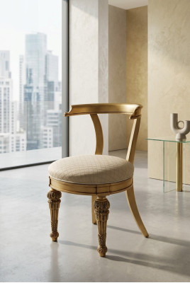 Silla de comedor con respaldo estilo barroco, silla tapizada de lujo, sillón, sillas para sala de estar.