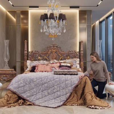 Cama Chesterfield Muebles Camas Mobiliario italiano Cama doble Lujo Italiano