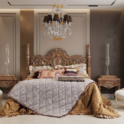 Cama Chesterfield Muebles Camas Mobiliario italiano Cama doble Lujo Italiano