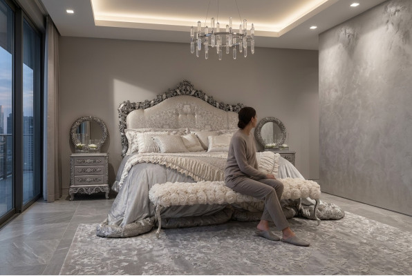 Cama Chesterfield doble camas de cuero estilo antiguo muebles de lujo italianos nuevos.