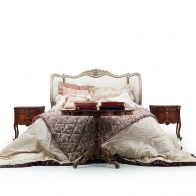 Cama clásica cama doble Chesterfield muebles de lujo Mobiliario italiano