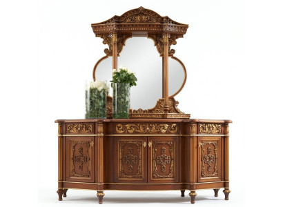 Cómoda aparador espejo conjunto de madera genuina Muebles italianos estilo antiguo Cajoneras.