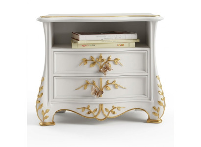 Mesita de noche clásica de madera maciza italiana Nuevos muebles Mesas de decoración.