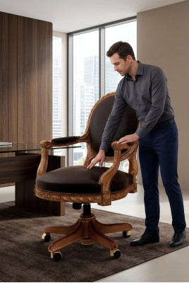 Sillas Sillón de director Mobiliario de oficina Silla Silla de oficina Silla giratoria Sillón Barroco Nuevo