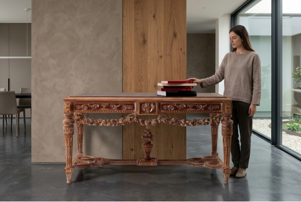Escritorio Muebles Mesa Oficina Madera maciza Mobiliario Madera Mesas Escritorios Nuevo