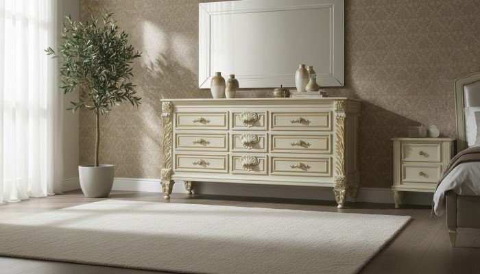 Cómoda Sala de estar Cómodas Cajones Madera Aparador Armario Armarios Macizos