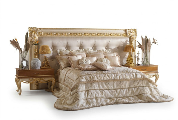 Cama Chesterfield doble cama camas de lujo carteles de madera muebles italianos nuevos
