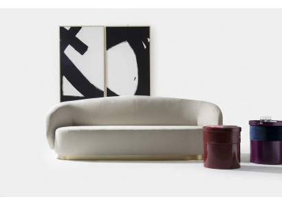 Sofá de tres plazas diseño muebles de lujo de madera blanco diseño muebles de Italia clásico.