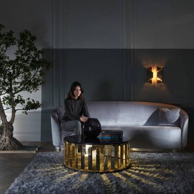 Sofá de cuero de tres plazas con cojines, muebles italianos para el salón nuevos.