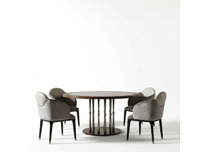 Grupo de sillas Conjunto Textil Tela Madera Sillas de comedor tapizadas 4 sillas