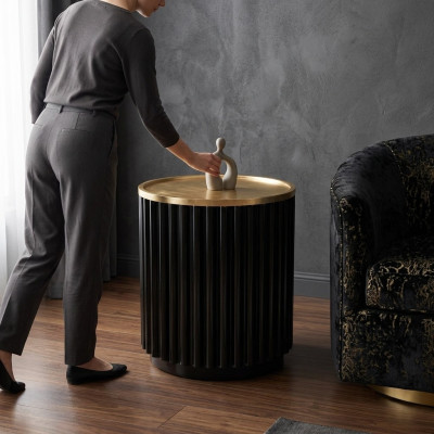 Mesa de centro Mesa auxiliar Mesa Sofá Mesas Acero inoxidable Redondo Muebles italianos Nuevo
