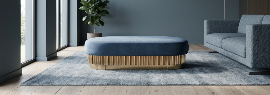 Asiento cojín banco cojín asiento taburete banco tela madera estilo diseñador reposapiés
