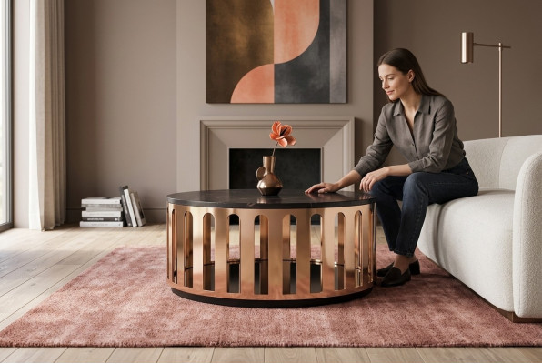 Mesa de centro de lujo de madera para muebles modernos, mesa auxiliar nueva.