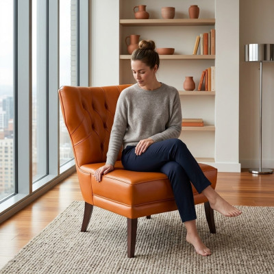 Chesterfield Sillón de cuero Tapizado Silla Muebles de lujo Sofá Couch Sillas de oficina Nuevos