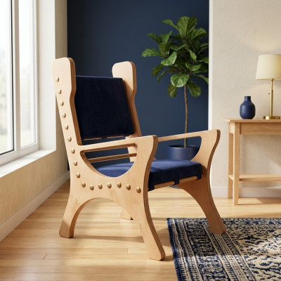 Silla de comedor de una sola plaza, sillón de madera de lujo de estilo barroco rococó, nuevo.