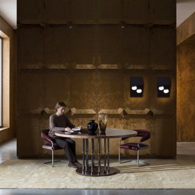 Mesa de comedor redonda de lujo Madera Mesas de comedor Muebles italianos Mesas Comedor