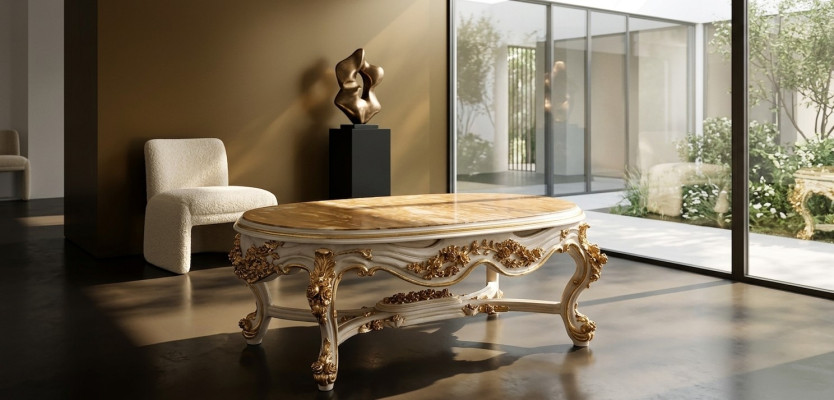 Mesa de café mesas de café mesa de salón muebles italianos barrocos rococó nuevos