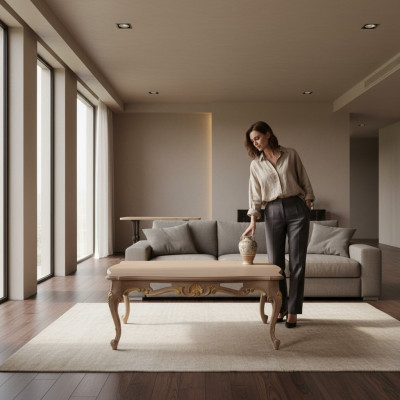 Mesa de centro diseño de sala de estar italiana mesa de madera comedor muebles mesas Nuevas