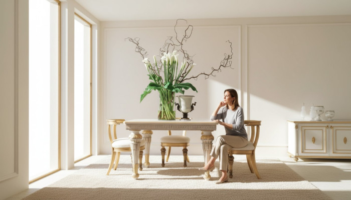 Mesa mesa de comedor Madera Mesas de comedor Comedor Mesas de diseño Madera Muebles de lujo Italia