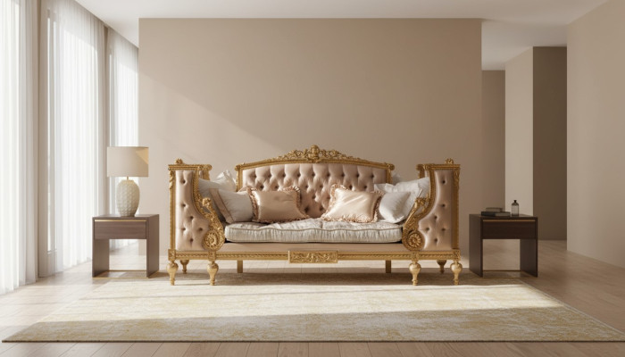 Sofá de tres plazas sofá tapizado Chesterfield Barroco Rococó Estilo antiguo Nuevo