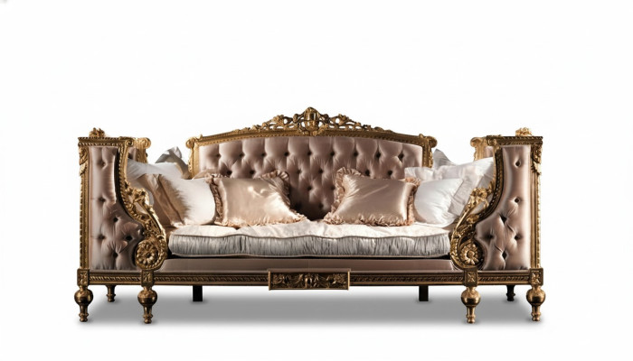 Sofá de tres plazas sofá tapizado Chesterfield Barroco Rococó Estilo antiguo Nuevo