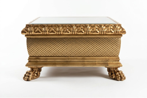 Mesa de centro de diseño Muebles Estilo Barroco Madera Mesa italiana Mesas Mesas de centro
