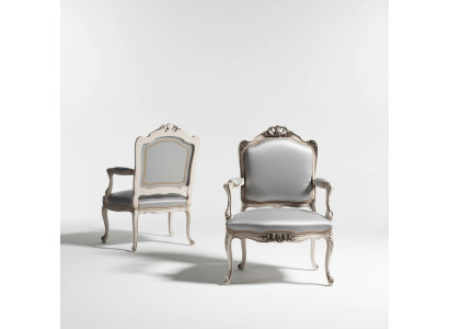 Sillón clásico barroco rococó italiano de madera de una plaza nuevo
