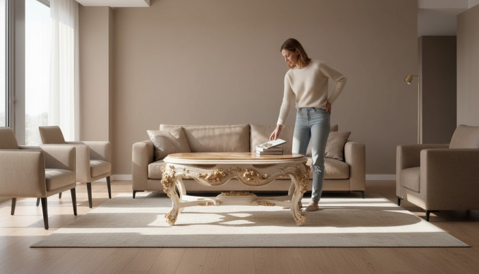 Mesa de centro Mesas de café Mesa de sala de estar Muebles italianos Barroco Rococó Nuevo