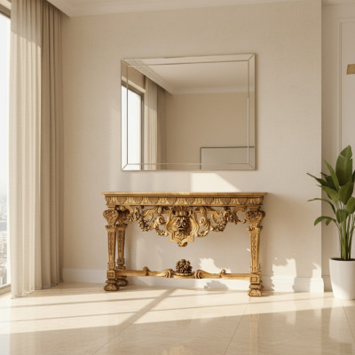 Mesa de consola Muebles madera Consola italiana Cómoda de consola Mesas de consola Madera maciza Tabla
