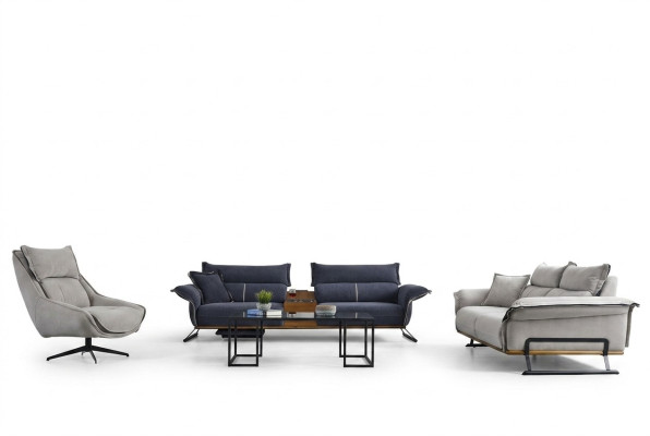 Conjunto de sofá de lujo de estilo italiano Muebles de 3 piezas con sofá