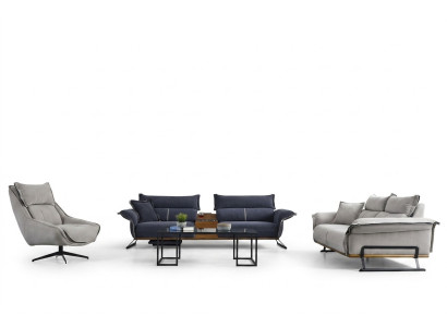 Conjunto de sofá de lujo de estilo italiano Muebles de 3 piezas con sofá
